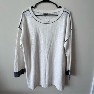 *NEW* Talbots - White/Gray Pullover Sweater - Size 1X (PLUS)